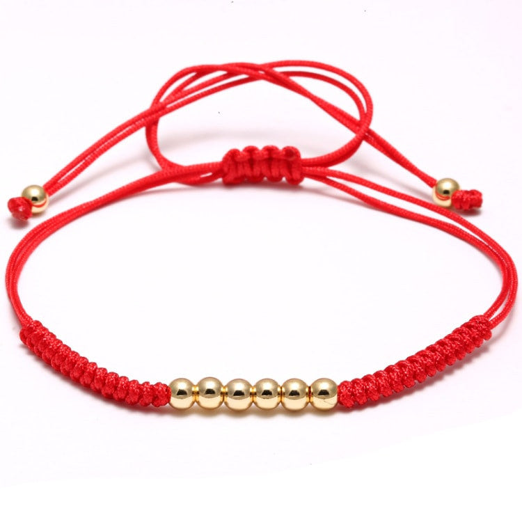 18kt Gold Plated 4mm Beaded Macrame Bracelet