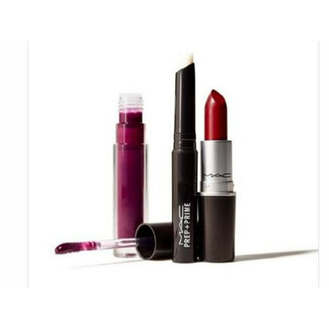 MAC Travel Exclusive Lip Kit Red - Lip Scrub, Prime & Prep + Matte Liquid Lipcolor