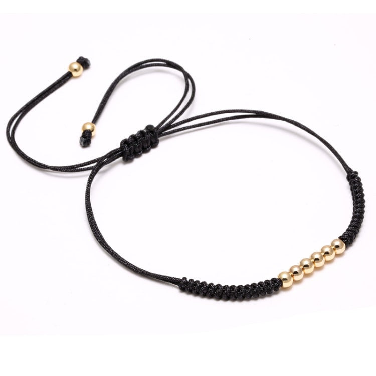 18kt Gold Plated 4mm Beaded Macrame Bracelet