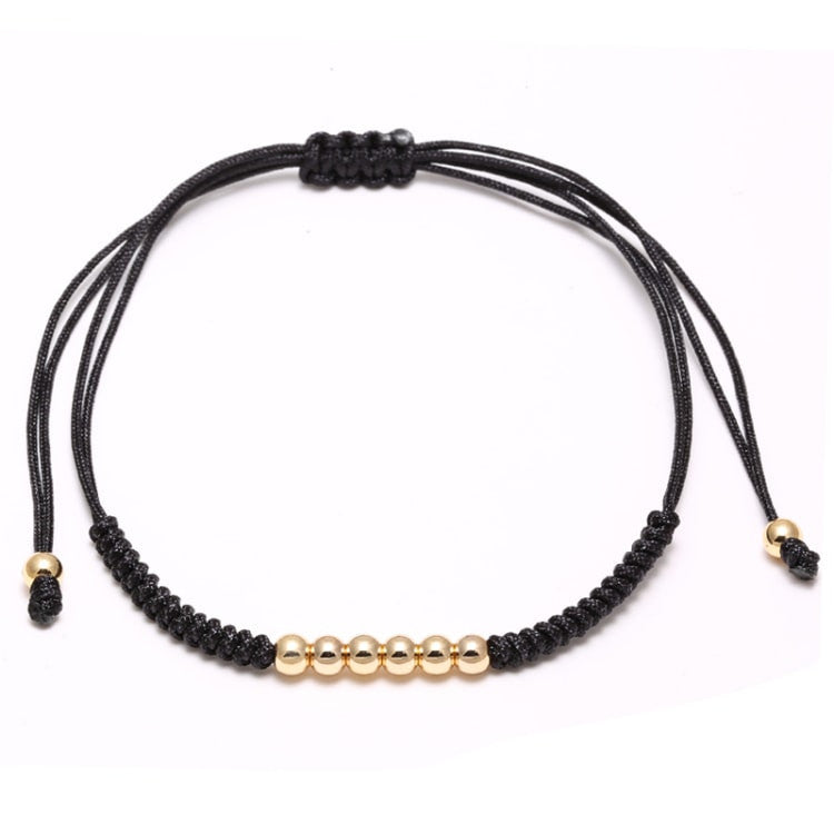 18kt Gold Plated 4mm Beaded Macrame Bracelet