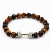 Unisex 8mm Tiger Eye Beaded Dumbbell Bracelet