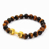 Unisex 8mm Tiger Eye Beaded Dumbbell Bracelet