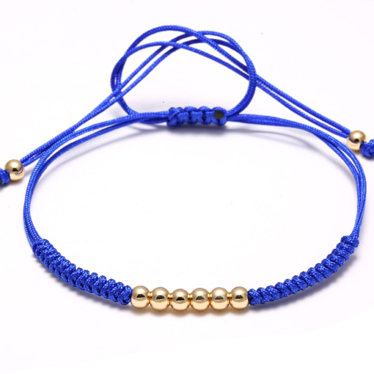 18kt Gold Plated 4mm Beaded Macrame Bracelet