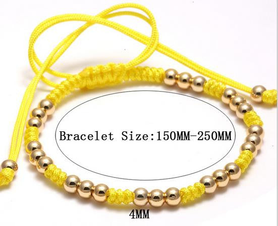 Multiple 18kt Gold Plated 4mm Beaded Macrame Bracelet