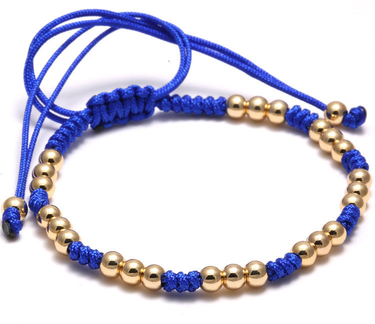 Multiple 18kt Gold Plated 4mm Beaded Macrame Bracelet