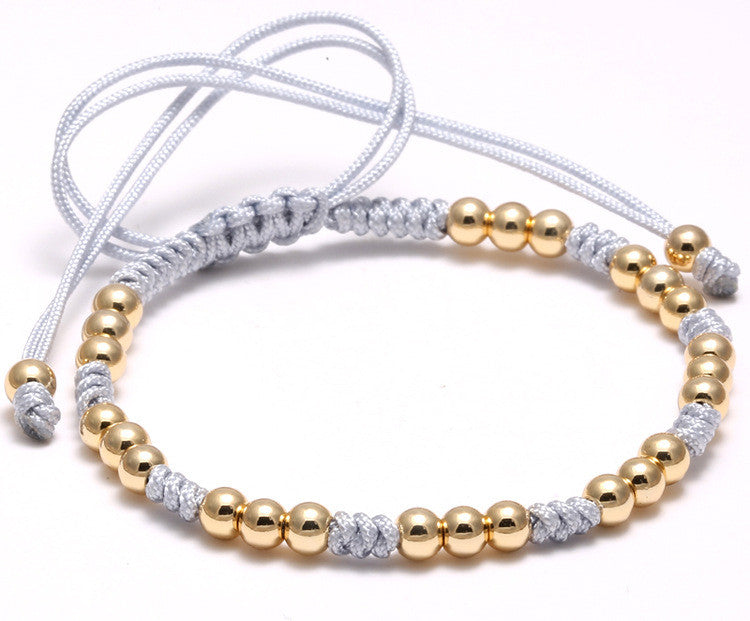 Multiple 18kt Gold Plated 4mm Beaded Macrame Bracelet