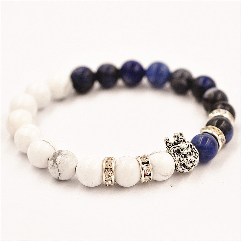 Lion Marble and Lapiz Bracelet