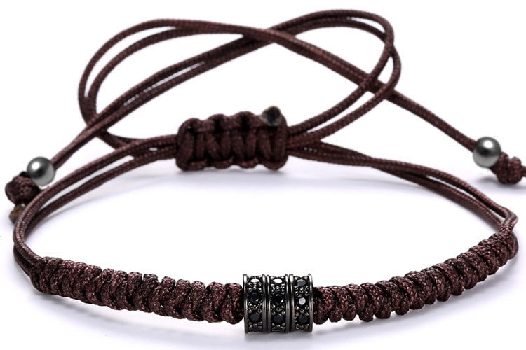 18kt Rhodium Stopper Macrame Bracelet