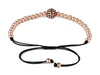 18k Disco Zicron Ball with 4mm Beaded Macrame Bracelet