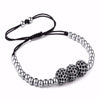 3 Disco Zircon Ball Macrame Bracelet