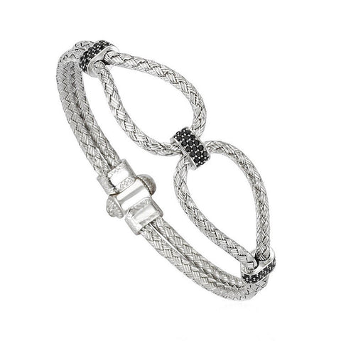 Hematite 8mm Magnetic Beaded Bracelet with Adjustable Rope - Pyramid - Grey