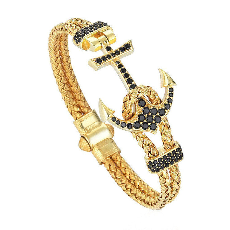 Anchor Metal Braided Bracelet