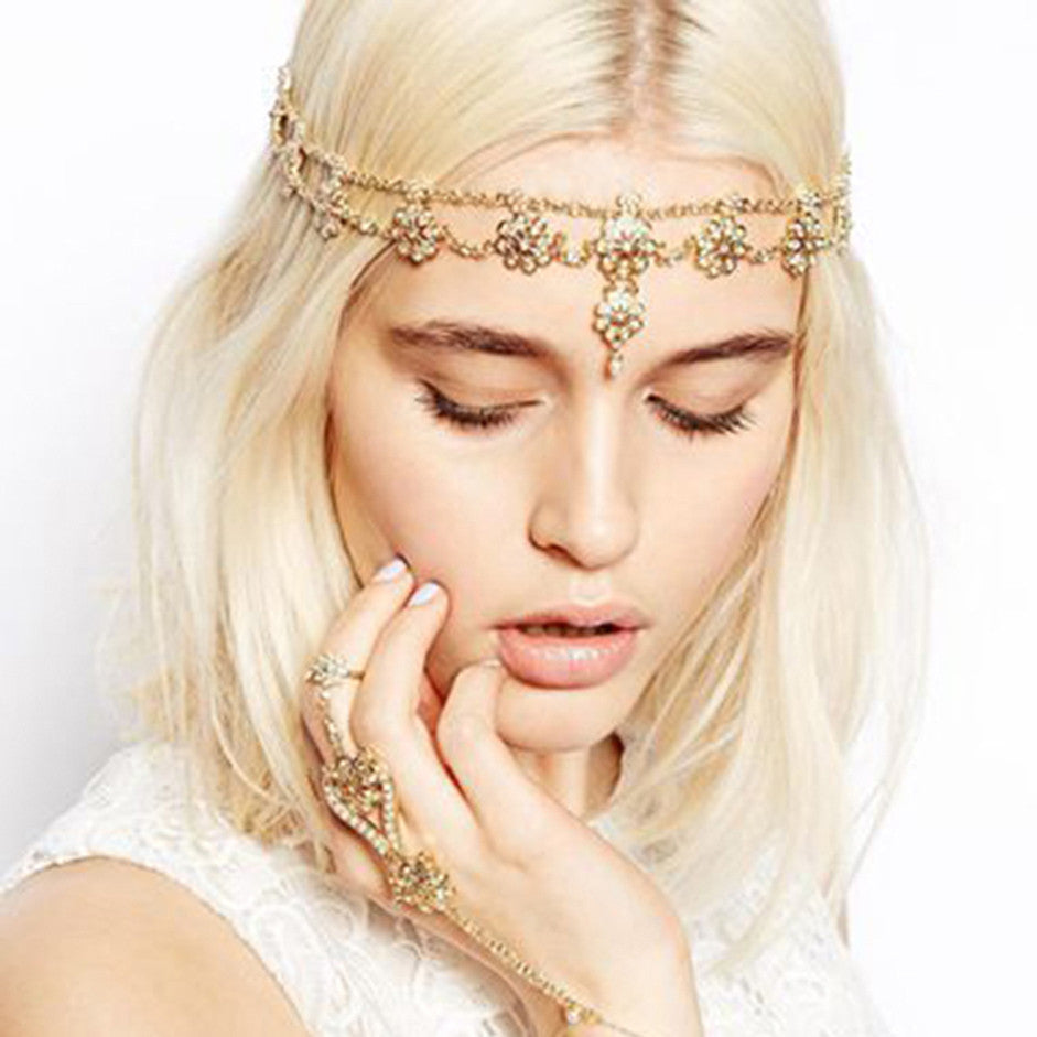 Antique Gold-tone Head Band Head Chain