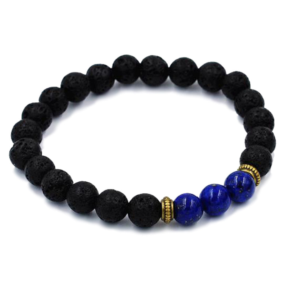 Chakra Aurora 8mm Lava Stones Bracelet