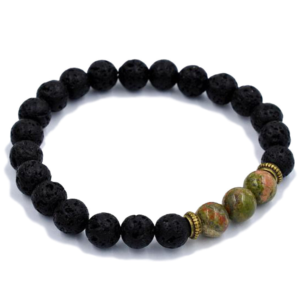 Chakra Aurora 8mm Lava Stones Bracelet