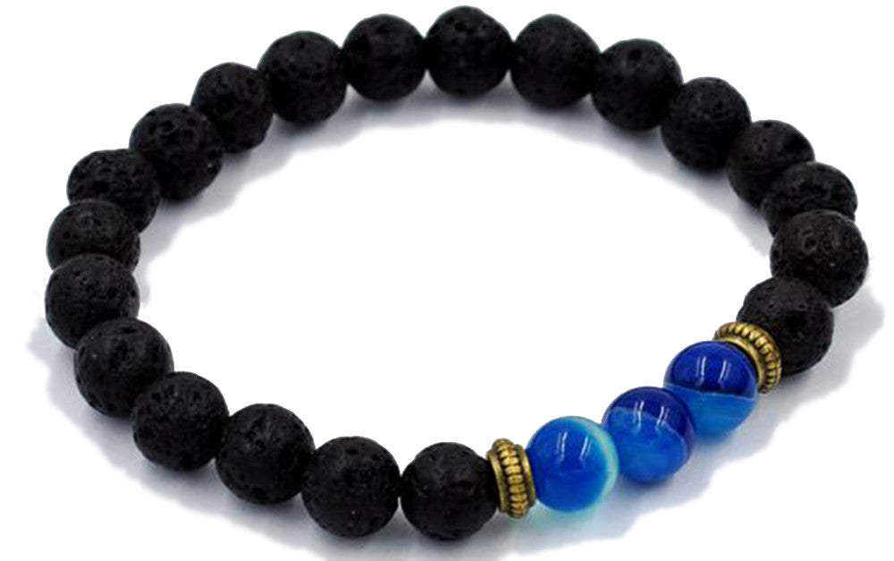 Chakra Aurora 8mm Lava Stones Bracelet