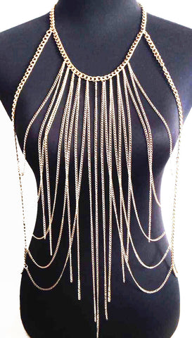 Sophia Tassel Gold-tone Dress and Bikini Chain Body Jewelry