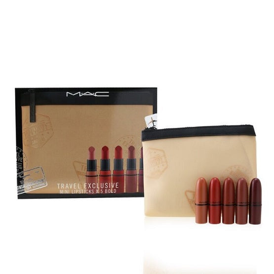 MAC Travel Exclusive Mini Lipsticks X 5 Bold + 1 Bag Gift Set