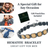 Hematite 8mm Magnetic Beaded Bracelet with Adjustable Rope - Square - Gold/Grey