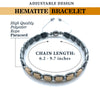 Hematite 8mm Magnetic Beaded Bracelet with Adjustable Rope - Square - Gold/Grey