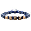 Hematite 8mm Magnetic Beaded Bracelet with Adjustable Rope - Pyramid - Gold/Grey