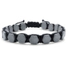 Hematite 8mm Magnetic Beaded Bracelet with Adjustable Rope - Hexagon - Gray