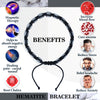 Hematite 8mm Magnetic Beaded Bracelet with Adjustable Rope - Hexagon - Gray