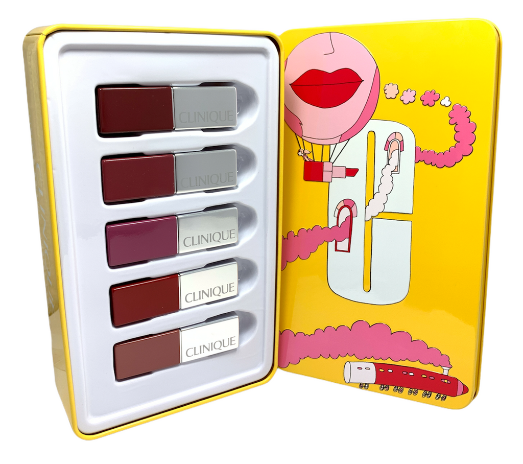 Clinique Jet Set Lip Looks To Go - Pop Lip Colour + Primer Lipstick 5Pc. Set